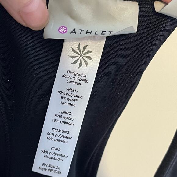 ATHLETA Purple & Black Turbocharge Racerback Running Tank Size Small - Picture 3 of 5